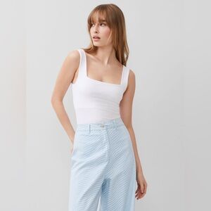 French Connection Rallie Bodysuit in Linen White